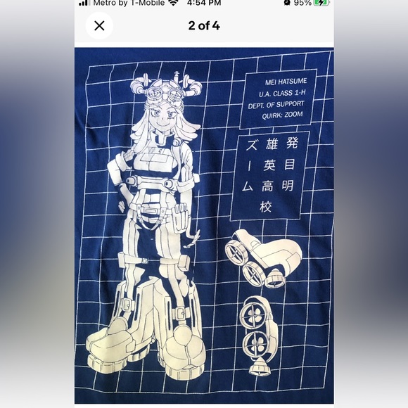 My Hero Academia Mei Hatsume Blueprint Anime T Shirt Small - Picture 3 of 4